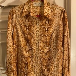 Vintage helen Howell gold Snake Print Shirt